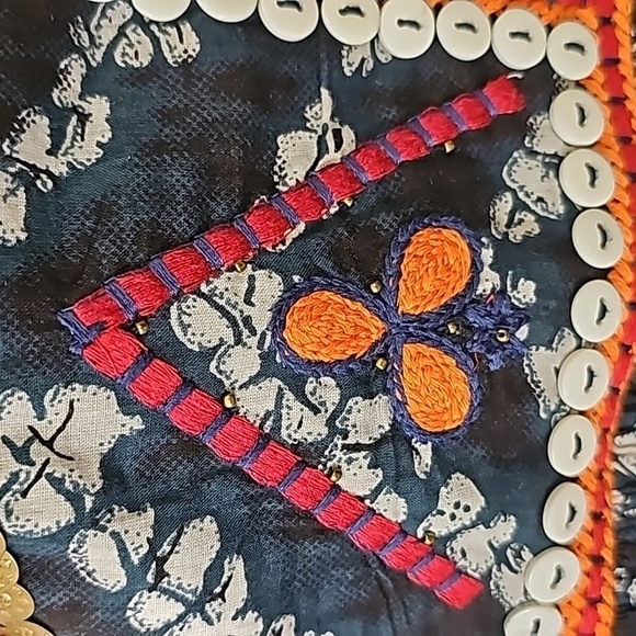 INDIGO MOON Size medium Enbroidery sleevless stop W/ buttons. Empire Waist. - Picture 3 of 13